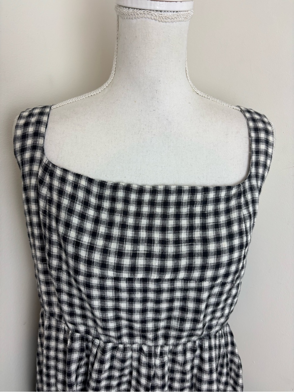 Quince 100% European Linen Midi Dress In Classic Mini Gingham Size XL - Picture 10 of 14